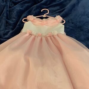 Charming Pink Kids Dress with Floral Details